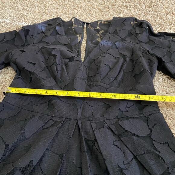 BCBGeneration Black Lace Cutout Bell Sleeves Mini Dress, Sz 6 - Picture 11 of 14